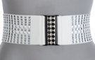 studs and white canvas high waist stretch belt