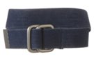 faded navy blue stone wash cotton canvas belt with square zinc buckle rings