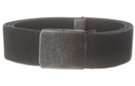 faded black wide stone-washed cotton web belt with vintage black swivel-top buckle