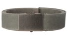 olive gray wide stone-washed cotton web belt with antique silver military style buckle
