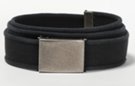 black beaded edge stone wash cotton wide web belt with choice of buckle