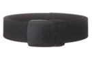 elastic polyester black military belt with black plastic buckle