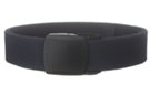 elastic polyester navy blue military belt with black plastic buckle