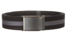 black and gray striped military web belt