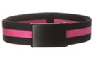 black and hot pink striped military web belt