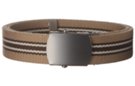 khaki, brown and natural striped military web belt