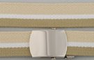 military web belt, light and dark beige bands with white center