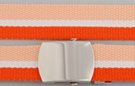 military web belt, light and dark orange bands with white center