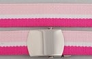 military web belt, light and dark pink bands with white center