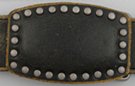 distressed leather and studs belt buckle