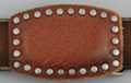 brown distressed leather and studs belt buckle