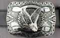 belt buckle, silver eagle over silver Aztec sunburst