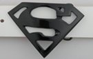 black enamel "S" in shield belt buckle