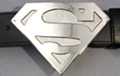 "S" shield belt buckle, metallic field