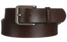 supple dark brown genuine leather belt and pewter buckle