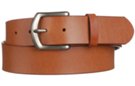 tan genuine leather belt and pewter buckle