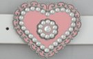 Swarovski crystal and pink heart belt buckle