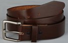 top grain oil tan brown leather belt with snap-off buckle