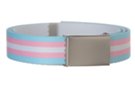 dye sub military web belt, trans blue pink and white