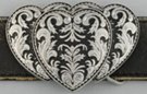 triple western heart buckle, floral with diamond cuts