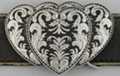 triple western heart buckle, floral with diamond cuts