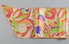 satin belt scarf, cascading orange, purple, pink and green in jungle of plant shapes