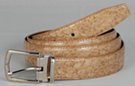 taupe tortoiseshell embossed dress belt with silver buckle