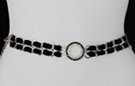 black velvet and rhinestone rings silver chain belt