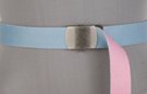 powder blue and pink reversible web belt