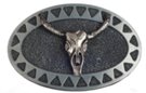 ox skull on pewter southwestern belt buckle
