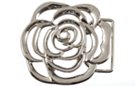 chrome rose-shape western belt buckle