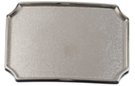 chrome scalloped rectangle western belt buckle with sandcast center
