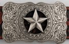 Texas star in ring small western-style belt buckle