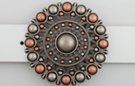 concentric wheels of copper and pewter balls belt buckle