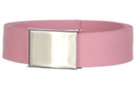 medium pink wide web belt with military style buckle