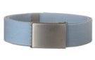 powder blue wide web belt with military style buckle