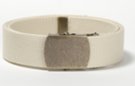 1-1/2" wide natural color web belt with buckle and tip