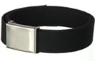 black wide web belt with military style buckle