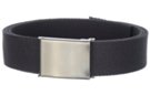 natural color cotton wide web belt with military buckle