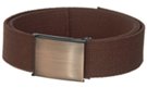 cotton dark brown wide web belt with military style buckle