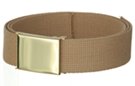 cotton khaki wide web belt with military style buckle