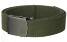 cotton olive wide web belt with military style buckle