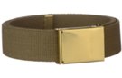cotton olive drab wide web belt with military style buckle