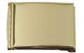 brass plate flip-top buckle for wide web belts
