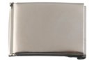 distressed nickel flip-top buckle for wide web belts