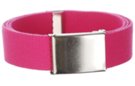hot pink wide web belt with military style buckle