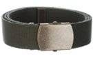 olive wide web belt with military style buckle
