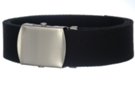 deep black wide web belt with military style buckle