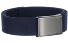 dark navy wide web belt with military style buckle