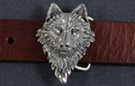 dress size 3-D wolf's head pewter belt buckle